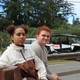 My older son and his gf. You can barely see the Ducati parked behind them